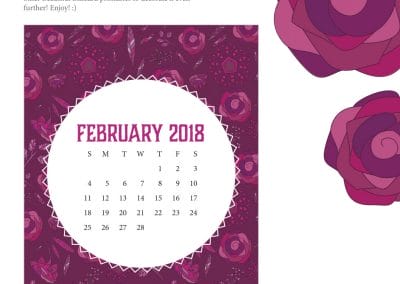 Beautiful Blizzard February 2018 Calendar